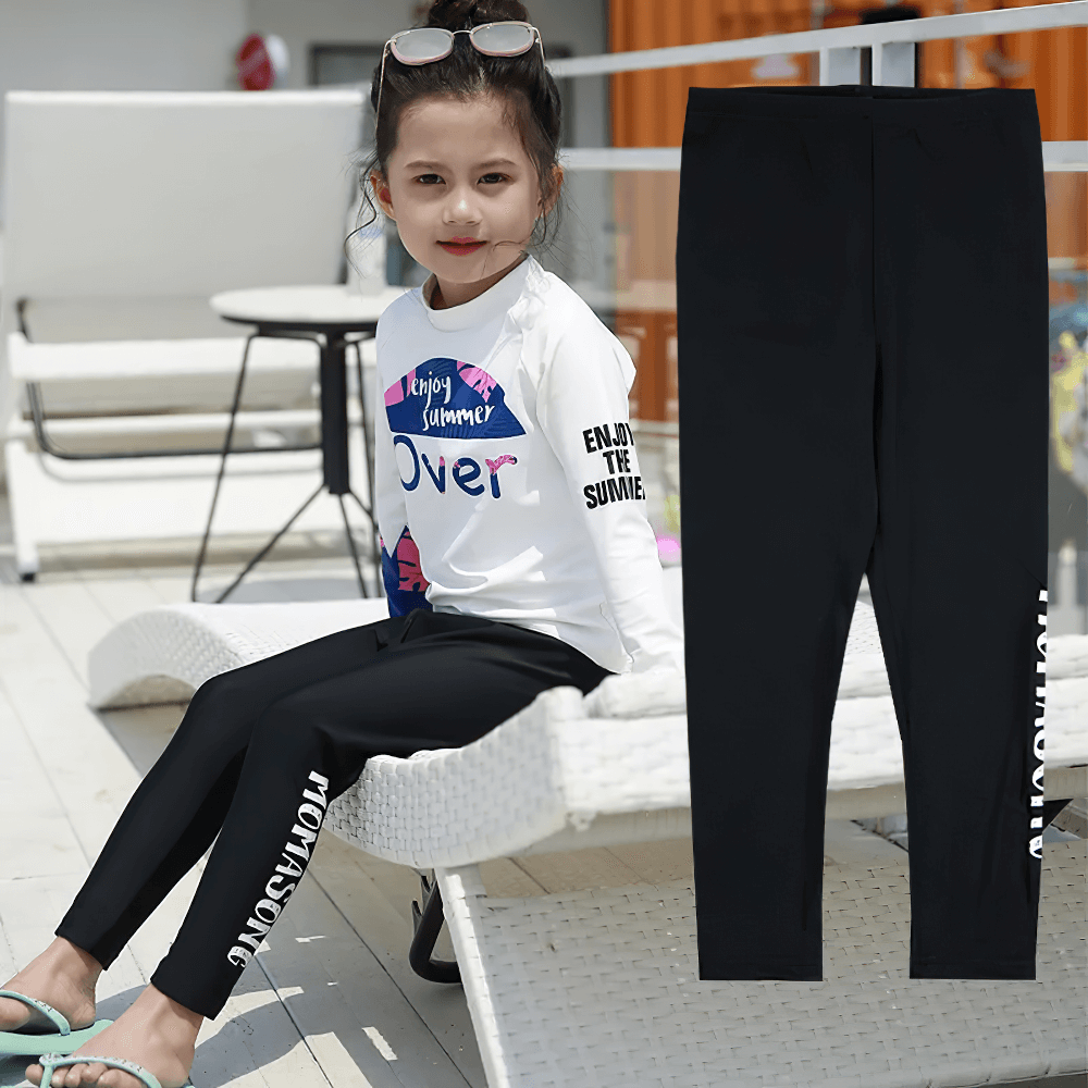 Kid's Sport Long Pants with Quick Dry Fabric - SF3586, stylish swimwear with UPF50+ sun protection for active kids at the beach.