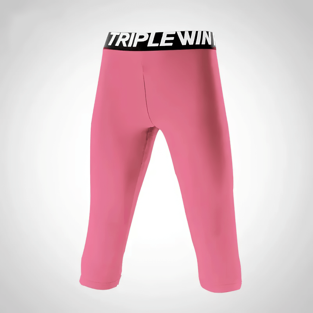 Kids' Sports Capri Leggings for Fitness - SF3624 in pink, designed for active kids with stretchy comfort and knee protection.