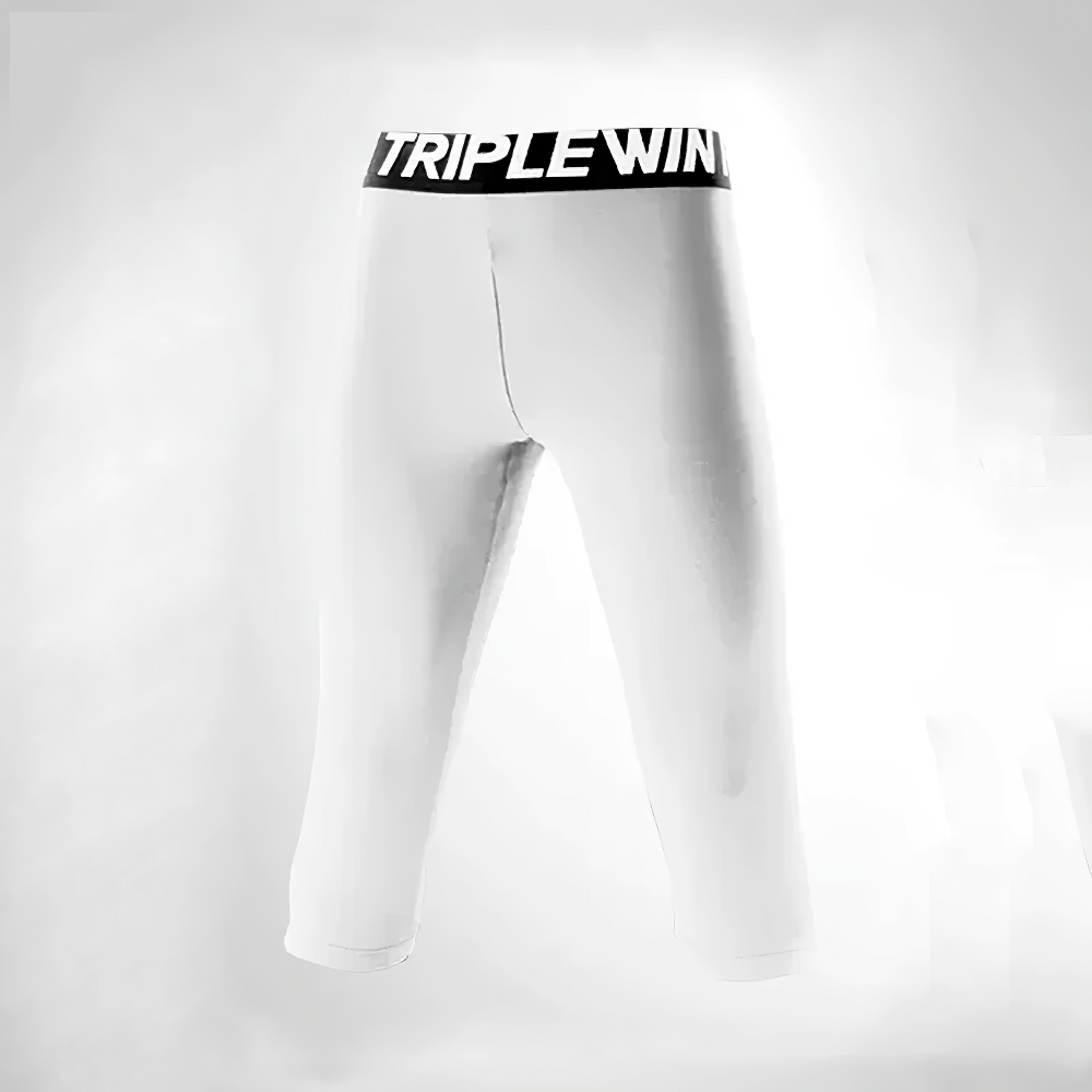 Kids' Sports Capri Leggings for Fitness - SF3624 in white with elastic waistband, ideal for dynamic activities and comfort.