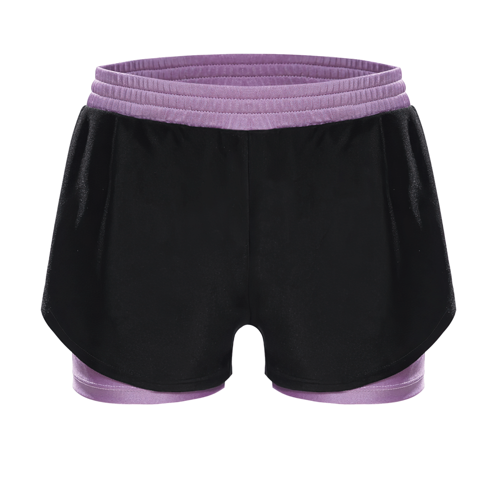 Kids Sports Yoga Shorts with Double-Layer Design - SF3783, durable polyester, quick-dry, elastic waistband, stylish girls' sportswear