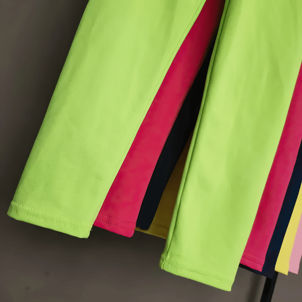 Bright solid colors of Kids Stretch Leggings in Bright Solid Colors - SF3678, showing vibrant fabric perfect for active children's wear.