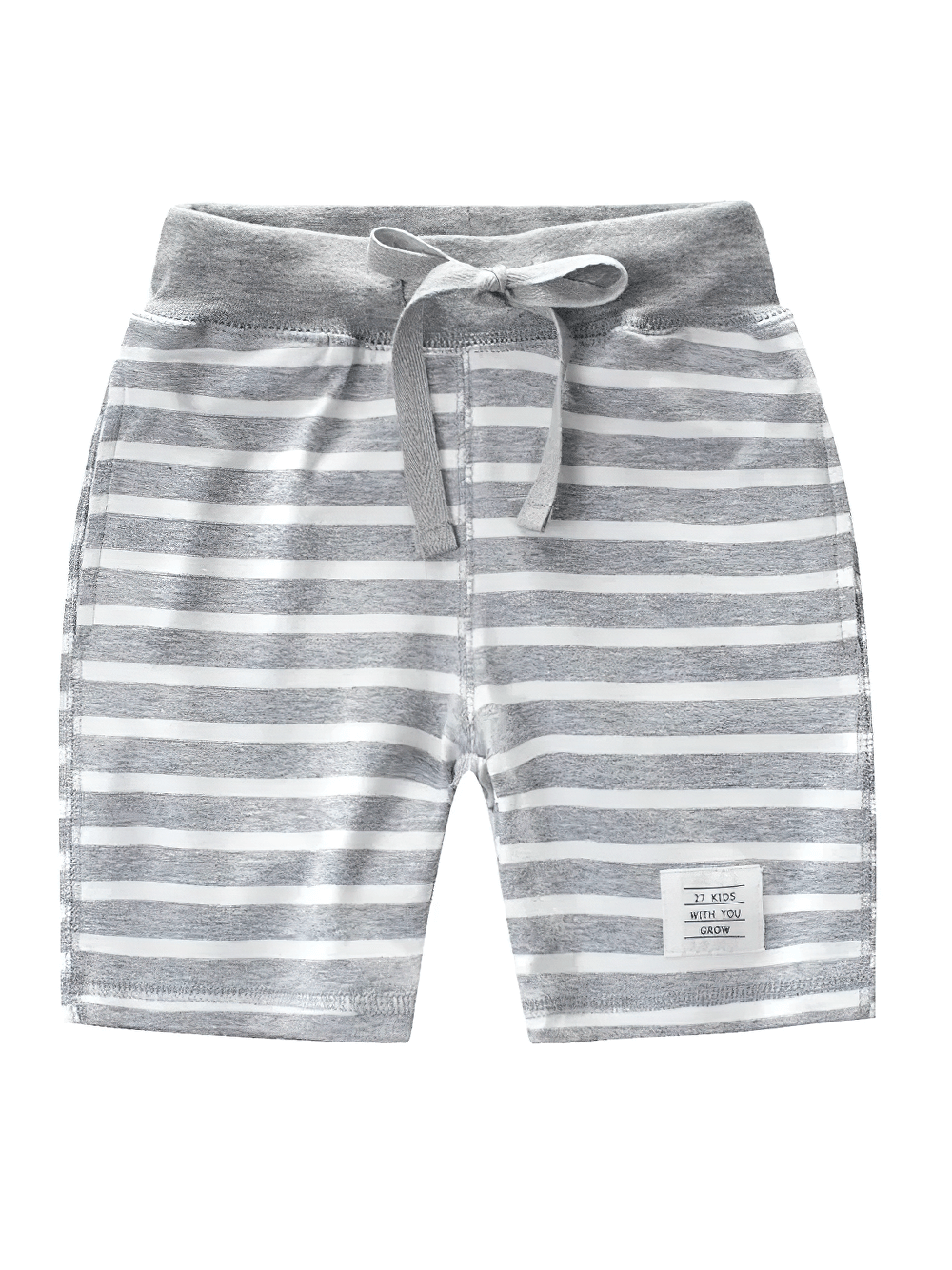 Kids Striped Drawstring Cotton Shorts for Boys - SF3788 with elastic waist and sporty stripe pattern.