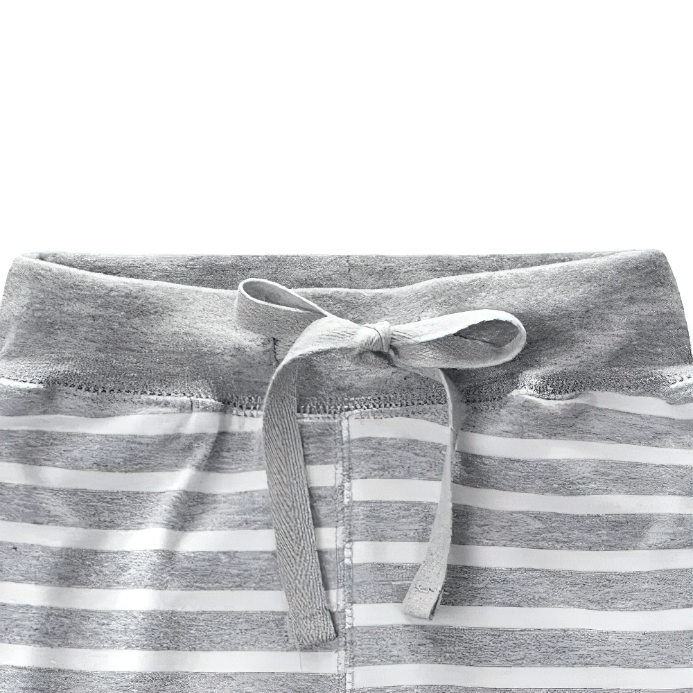 Close-up of Kids Striped Drawstring Cotton Shorts for Boys - SF3788 with elastic waist and drawstring for secure fit.