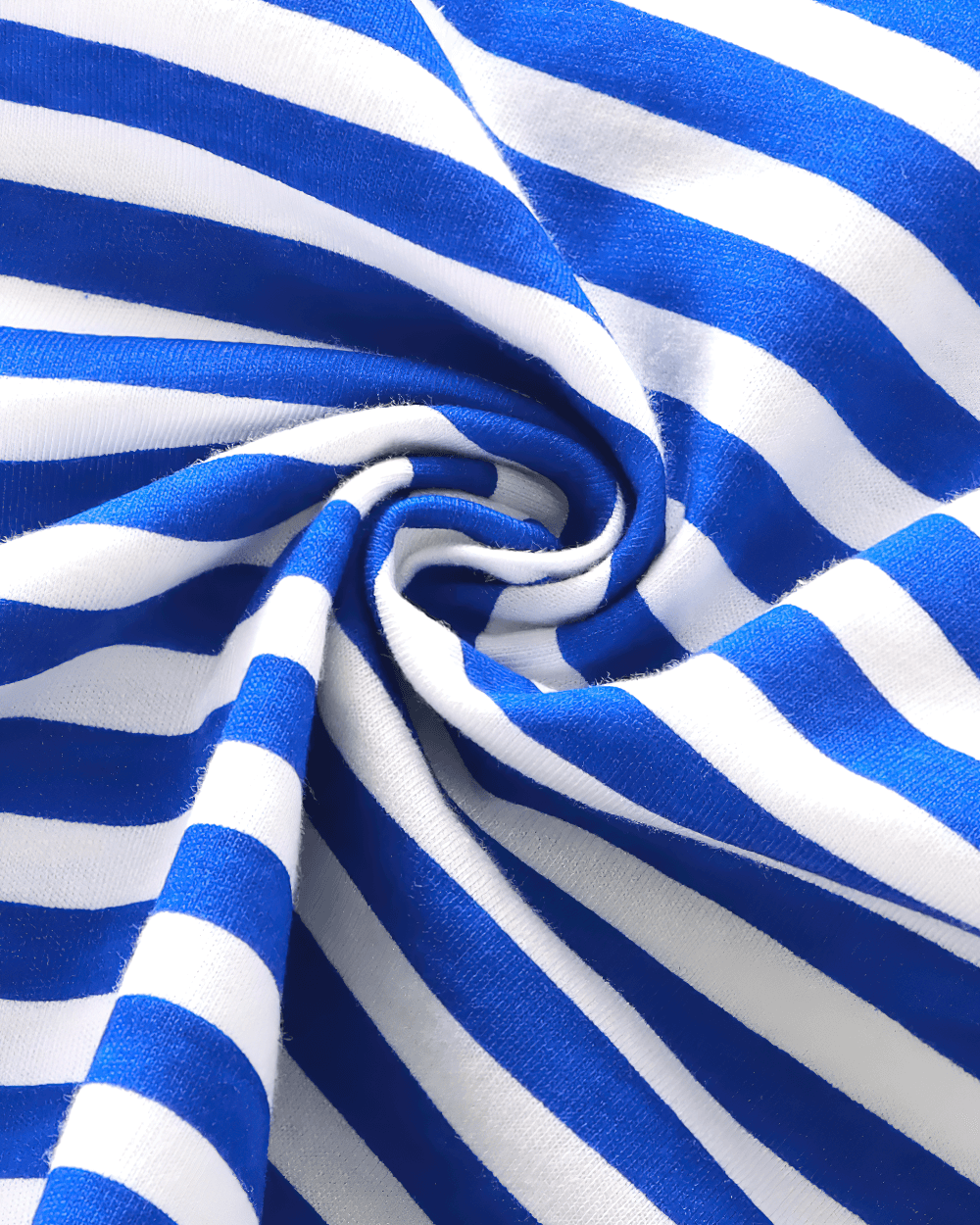Blue and white striped fabric of the Kids Striped Short-Sleeved T-Shirt for Simple Look - SF3711, highlighting soft cotton material.