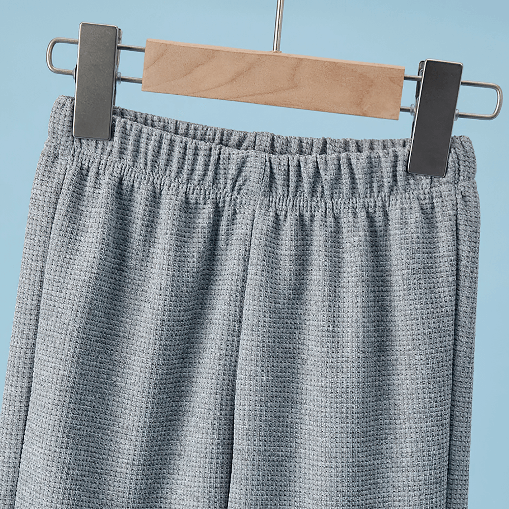 Close-up of Kids Stylish Waffle Knit Sports Jogger Pants - SF3874 with elastic waistband, showcasing the durable waffle knit design.