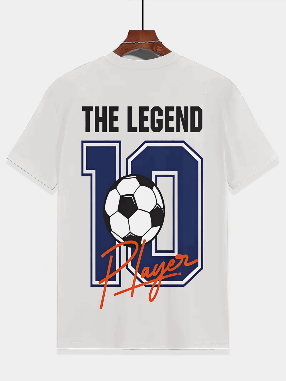 Kids' soccer T-shirt with "The Legend Player" print and football graphic, short sleeves. Perfect for young football fans. Model SF3131.