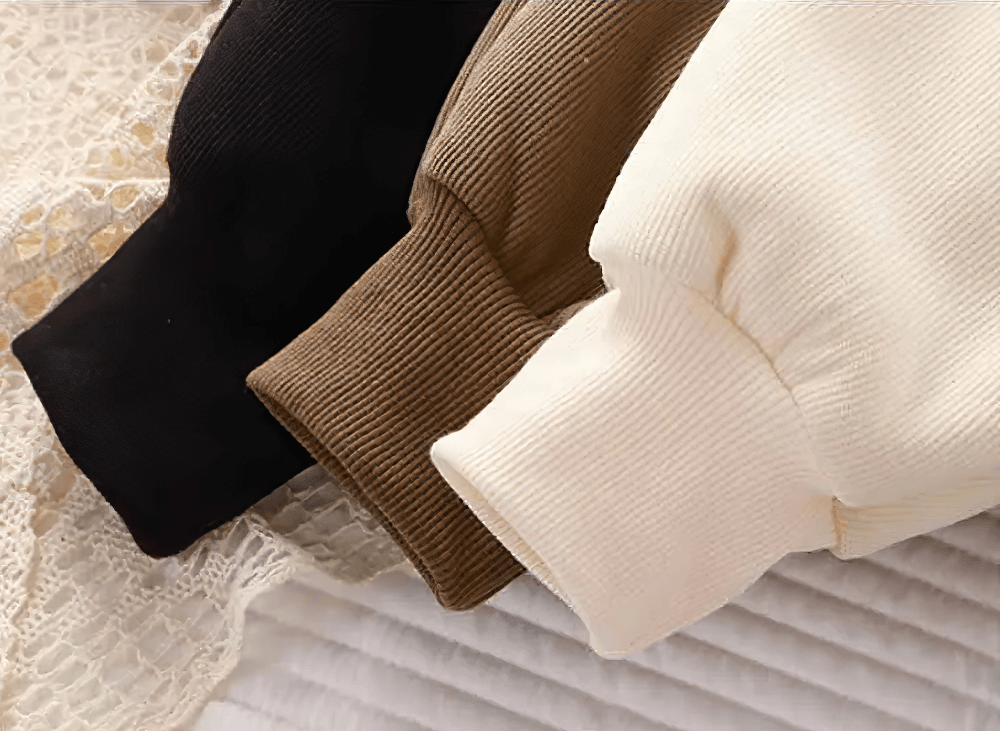 Close-up of Kids Warm Fleece Pants with Elastic Waist - SF3740 in different colors, showing soft velvet fabric great for winter comfort.