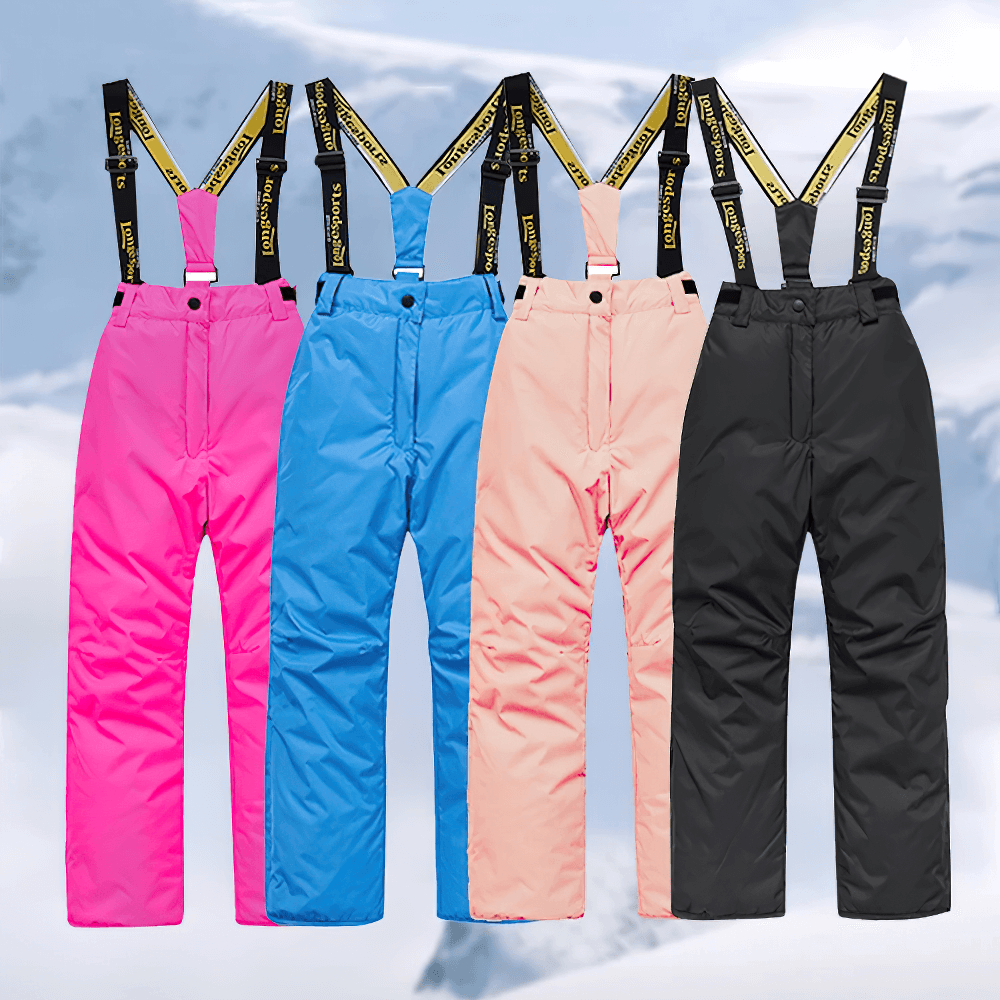 Colorful Kids Waterproof Ski Pants with Adjustable Straps - SF3729; ideal for snowy adventures