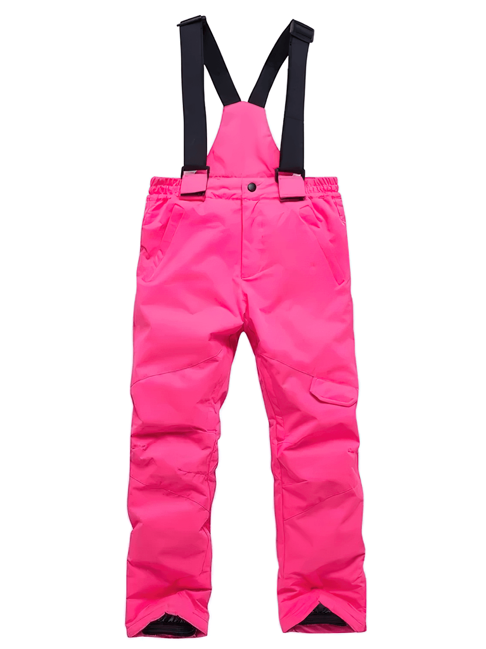 Bright pink Kids Windproof and Waterproof Ski Bib Pants - SF3730 with adjustable straps for winter sports