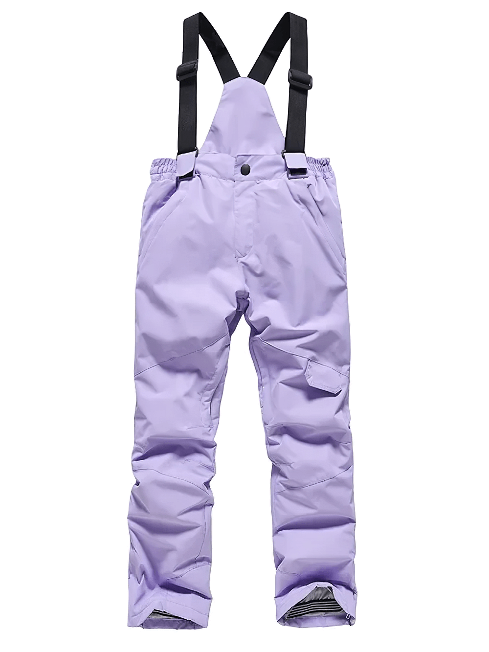 Kids Windproof and Waterproof Ski Bib Pants - SF3730, purple snowboarding pants with adjustable straps for winter sports.