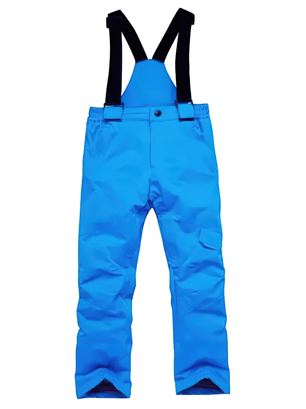 Vibrant blue Kids Windproof and Waterproof Ski Bib Pants - SF3730 with adjustable straps, designed for youth winter outdoor sports.
