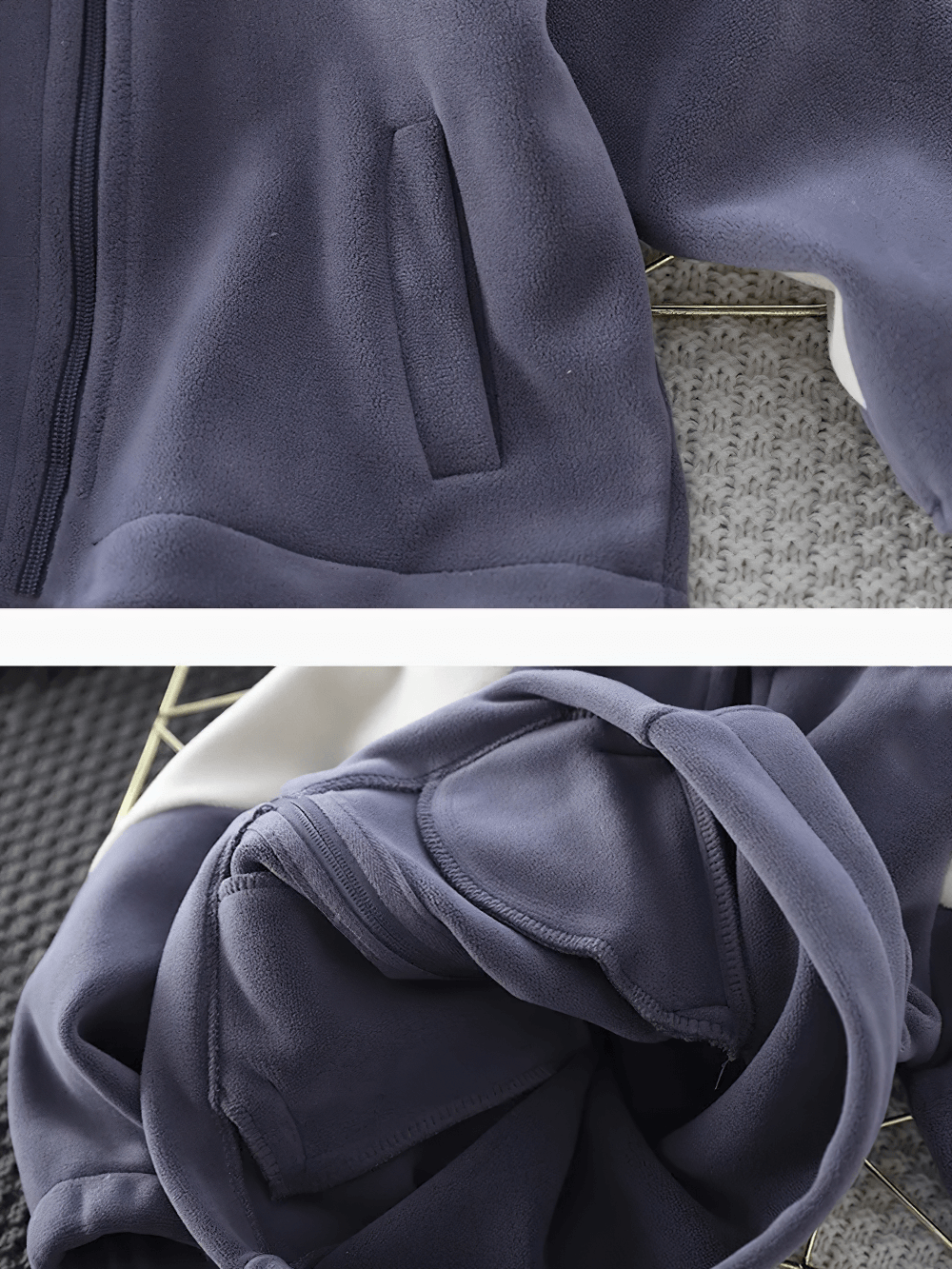 Close-up of Kids Zip Polar Fleece Jacket with Stand Collar - SF3843 showcasing soft fabric, zipper, and side pocket detail.