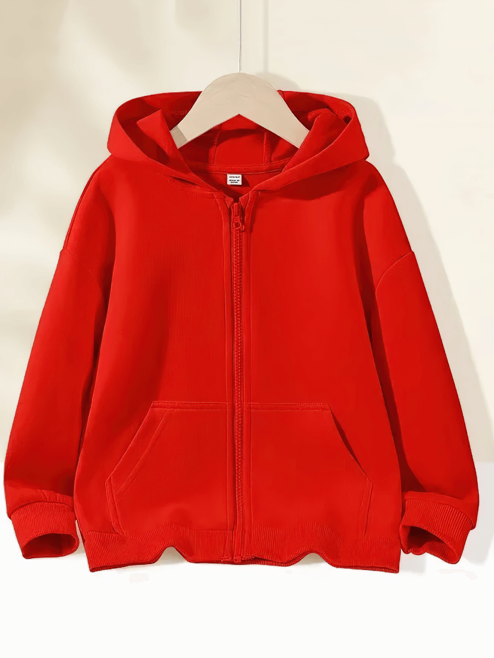 Red Kids Zip Up Hoodie with Pockets and Everyday Style - SF3670