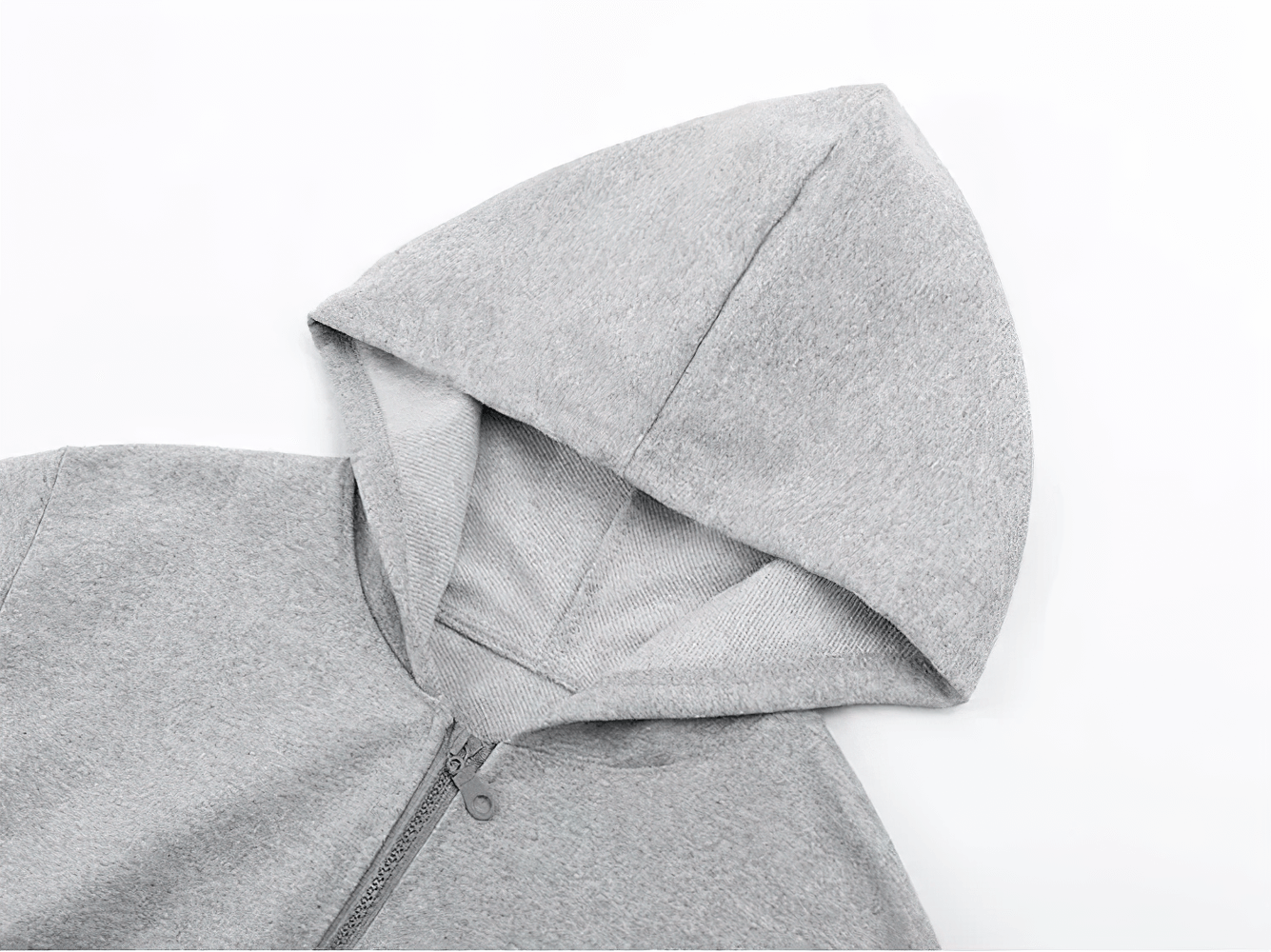 Kids Zip Up Hoodie with Pockets and Everyday Style - SF3670 in light gray color, showcasing a detailed view of the hood and zipper.