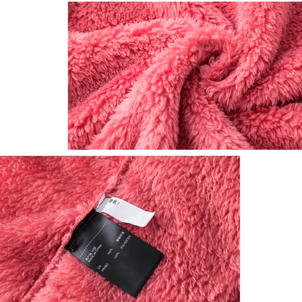 Close-up of Kid's Zip-Up Polar Fleece Jackets That Keep Warm - SF3548, highlighting soft, plush fabric texture in vibrant pink.