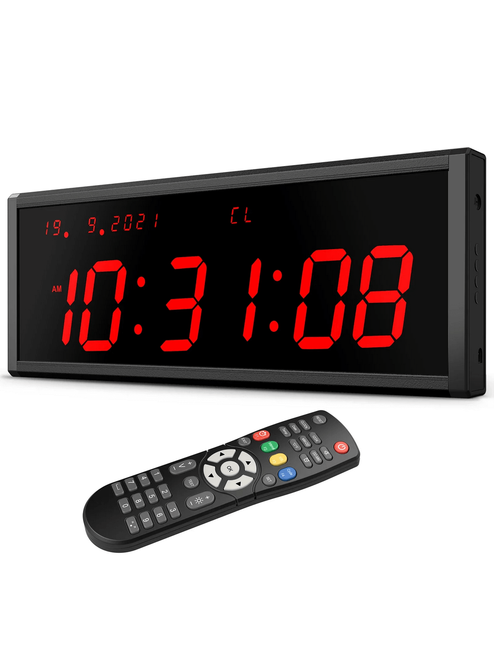 Large LED Digital Wall Gym Timer Clock with Remote - SF3473, featuring bright display and wireless remote for gym and workout sessions.