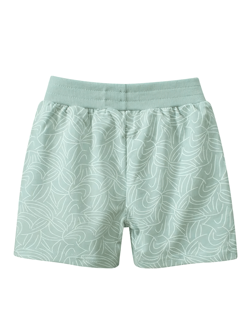 Girls Leaf Print Shorts with Elastic Waist and Pockets - SF3790, perfect for summer playtime and outdoor activities.