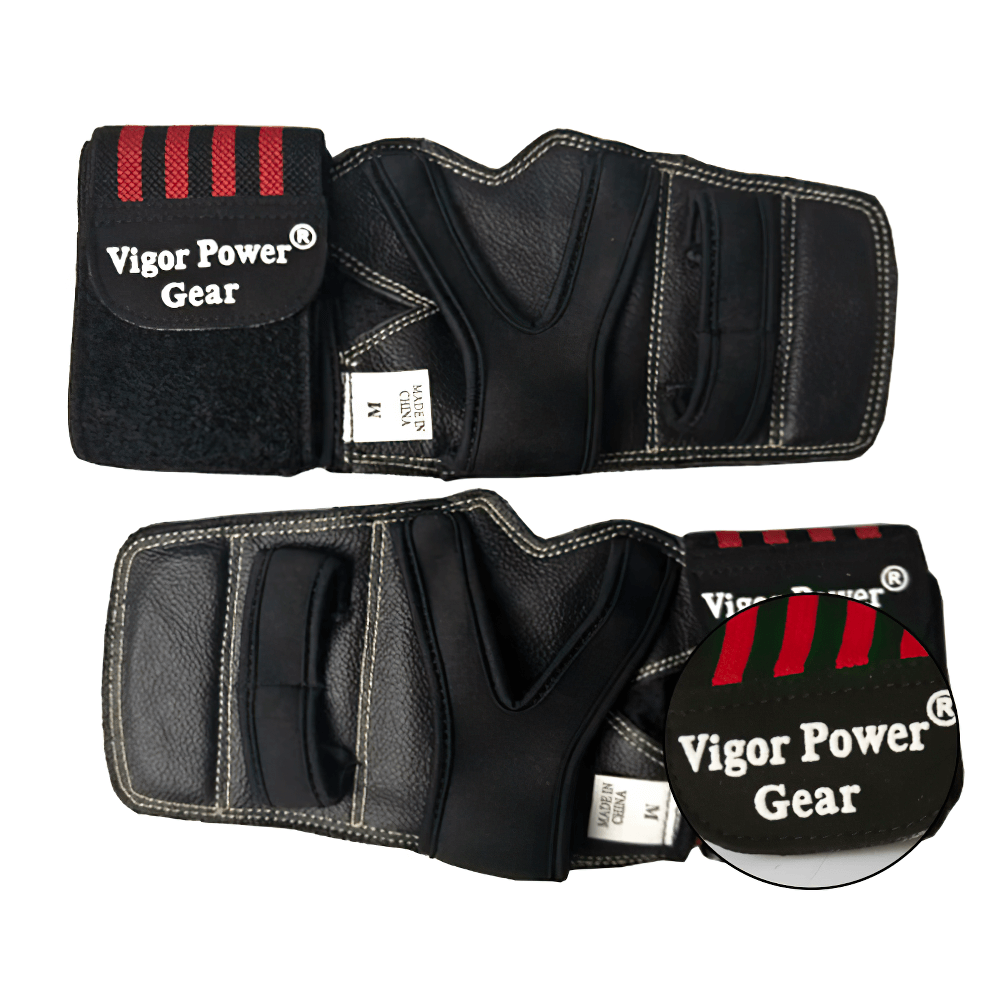 Leather Gym Grips with Straps for Pull-ups - SF3545 designed for ultimate palm protection and firm grip during workouts.