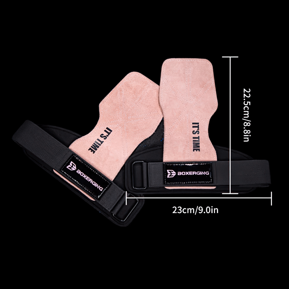 Leather Gym Grips with Wrist Straps for Powerlifting - SF3516, cowhide design for enhanced grip, anti-skid, perfect for strength training.
