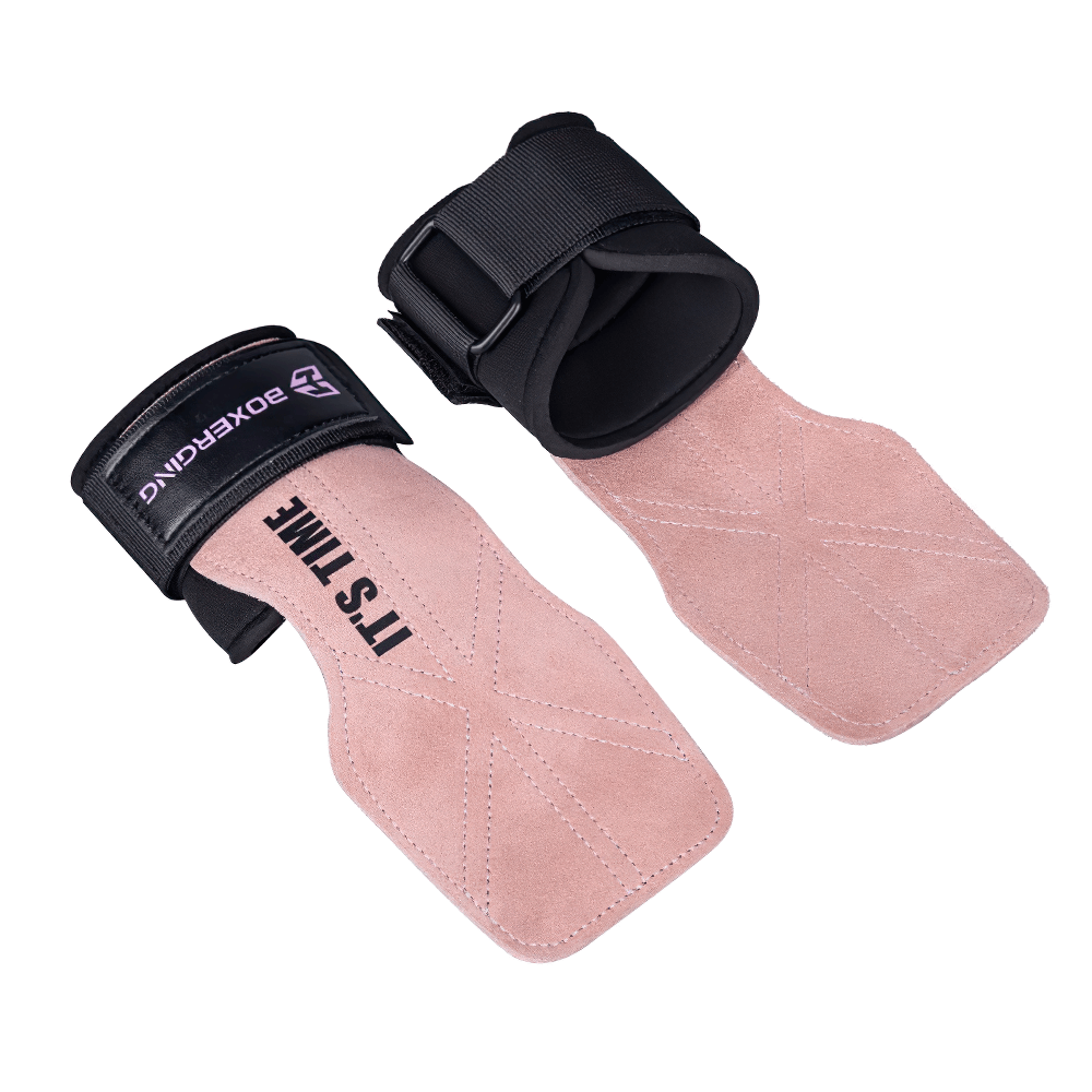 Leather Gym Grips with Wrist Straps for Powerlifting - SF3516, cowhide anti-skid design for weightlifting and strength training support.