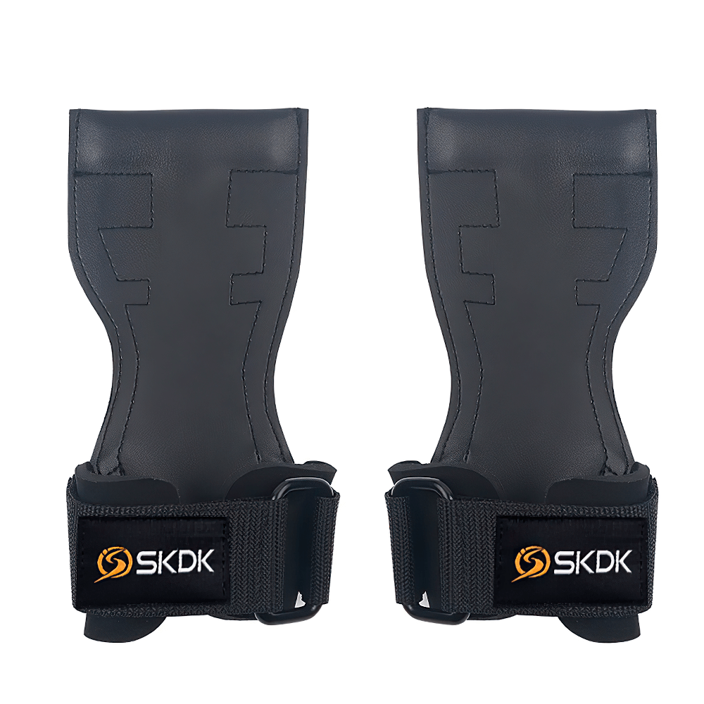Leather Gym Hand Grips with Adjustable Strap - SF3544 for weightlifting and pull-ups, featuring ergonomic design for superior grip.