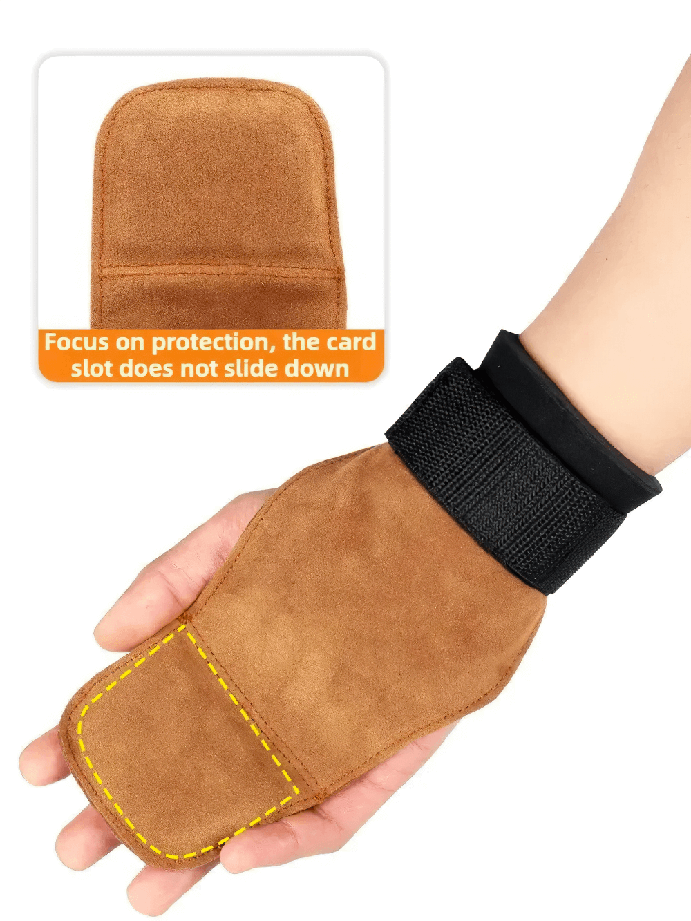 Leather No-Finger Weightlifting Hand Grips - SF3505 for secure grip and callus protection during workouts.