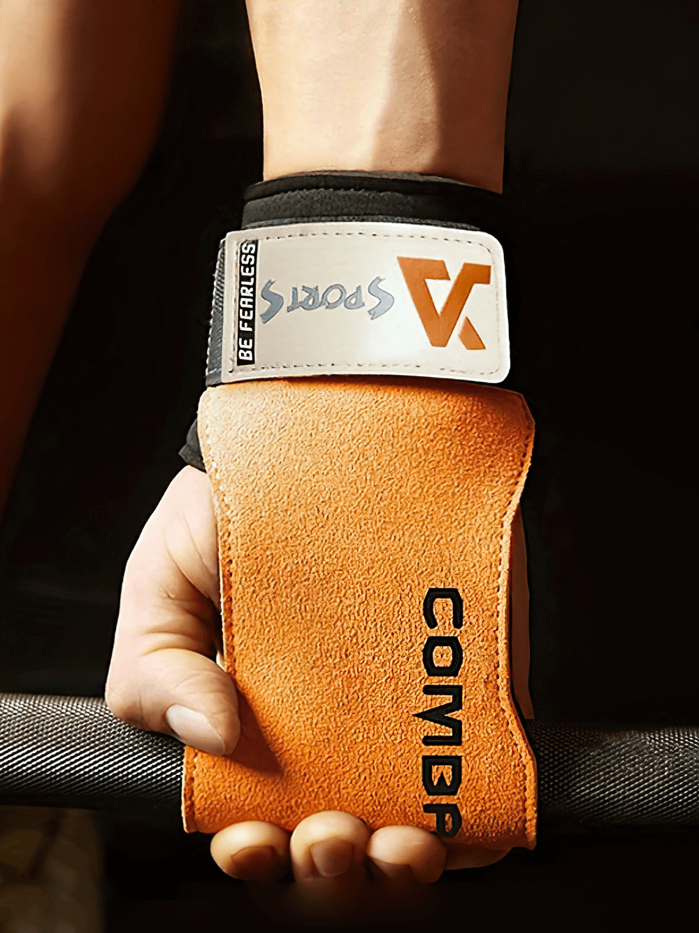 Leather Weightlifting Hand Grips with Protection - SF3536, durable leather gloves for optimal palm support during workouts.