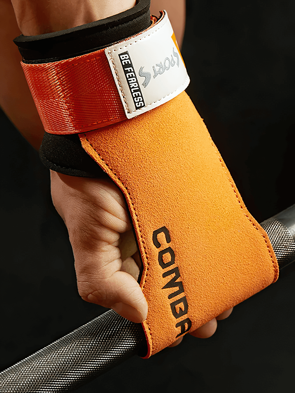 Leather Weightlifting Hand Grips with Protection - SF3536, unisex durable leather for optimal grip and palm safety during workouts