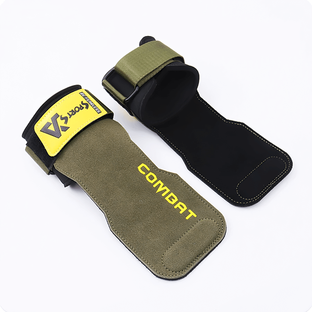 Leather Weightlifting Hand Grips with Protection - SF3536 showcasing durable design and superior palm protection for workouts.