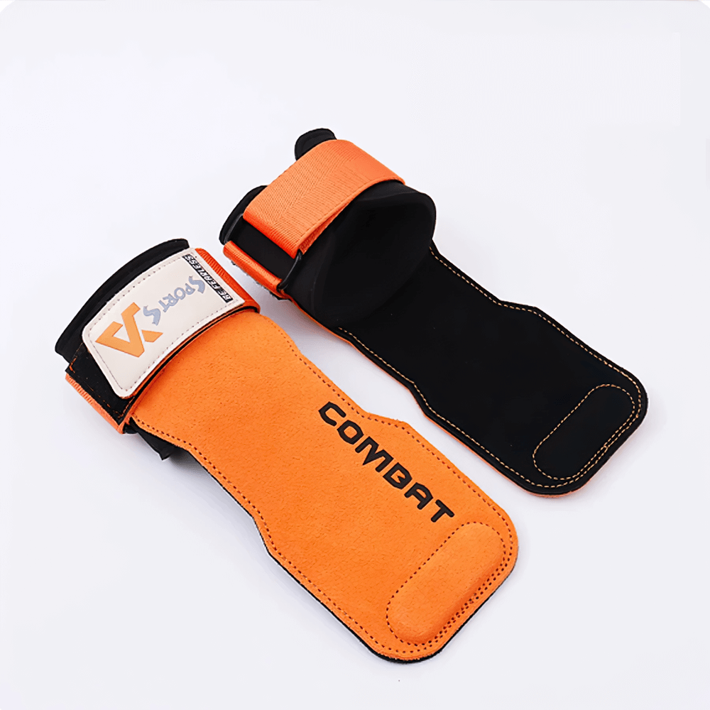 Leather Weightlifting Hand Grips with Protection - SF3536, durable leather gloves for optimal grip and palm safety.