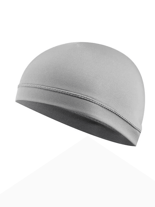 Lightweight breathable men's running beanie SF1688 in gray, made of UV-protective solid polyester, ideal for outdoor sports.
