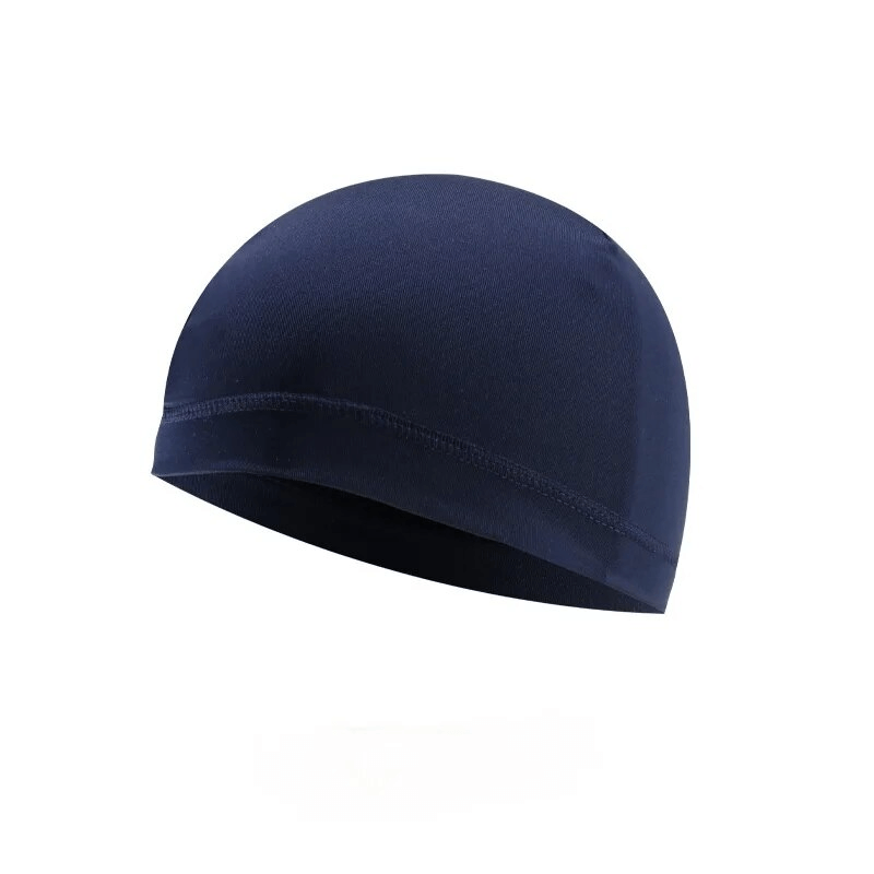 Lightweight breathable men's running beanie SF1688 in solid navy blue with UV protection, perfect for outdoor adventures.