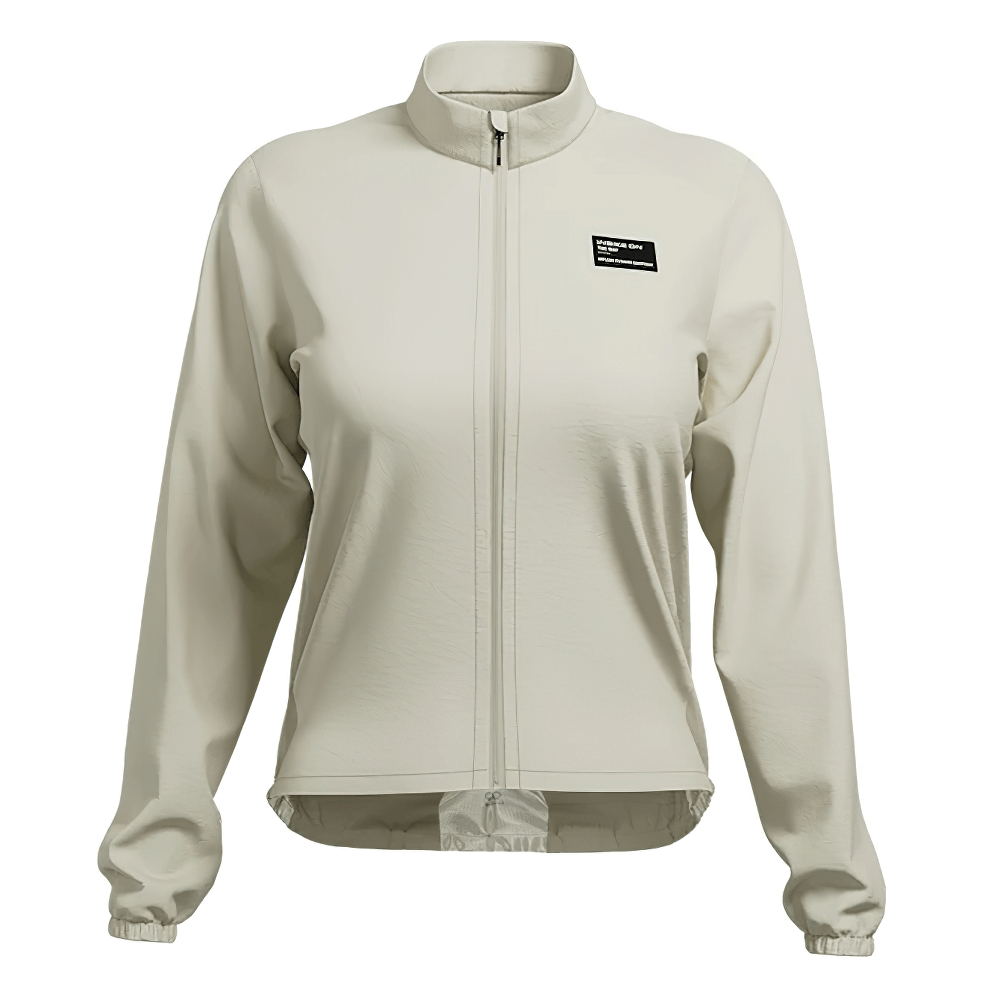 Lightweight women’s cycling jacket with elastic cuffs and reflective safety features for enhanced visibility, style SF2633.