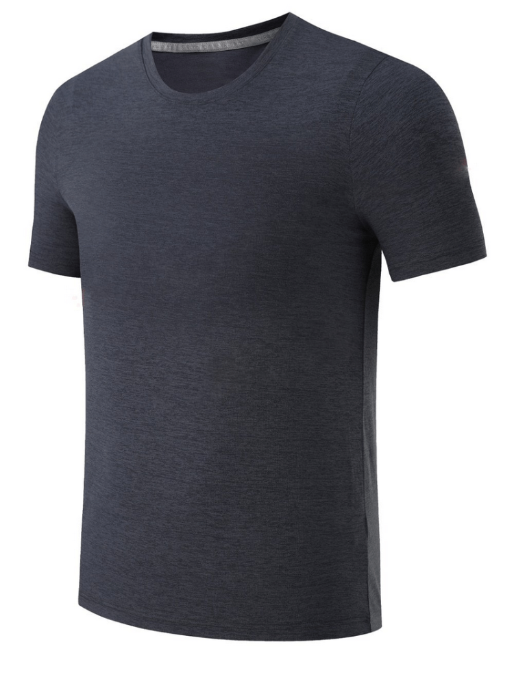 Lightweight solid color men's training t-shirt, quick-drying polyester, elastic fit for active sports. Model SF1514.
