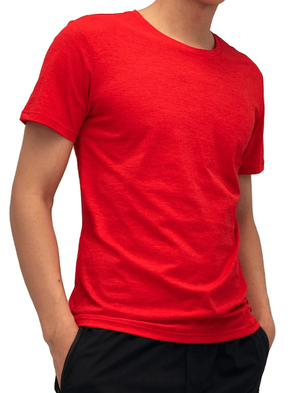 Lightweight Elastic Solid Color Sports Men's Training T-Shirt - SF1514