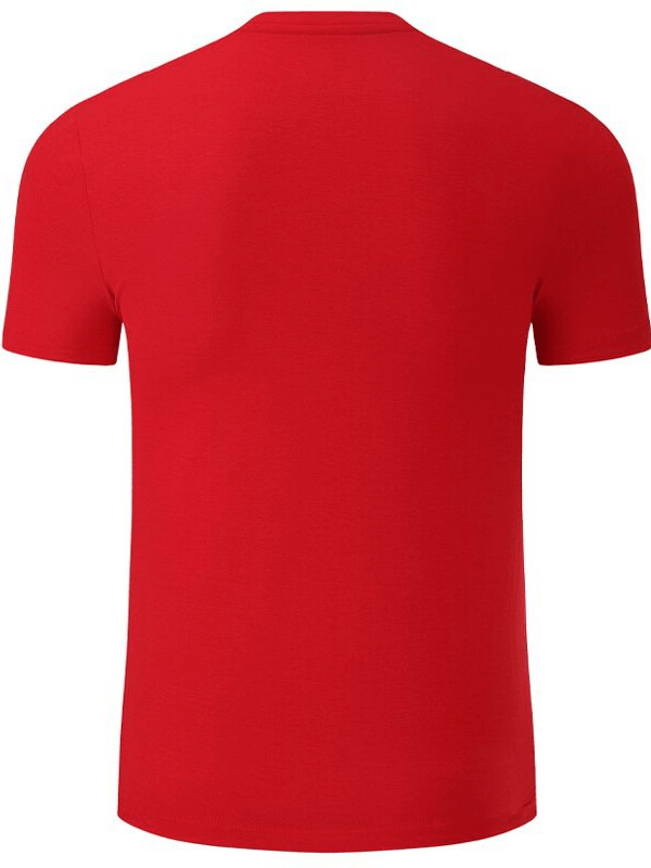 Lightweight red sports T-shirt for men, solid color, elastic fit, perfect for training and activewear, SF1514.