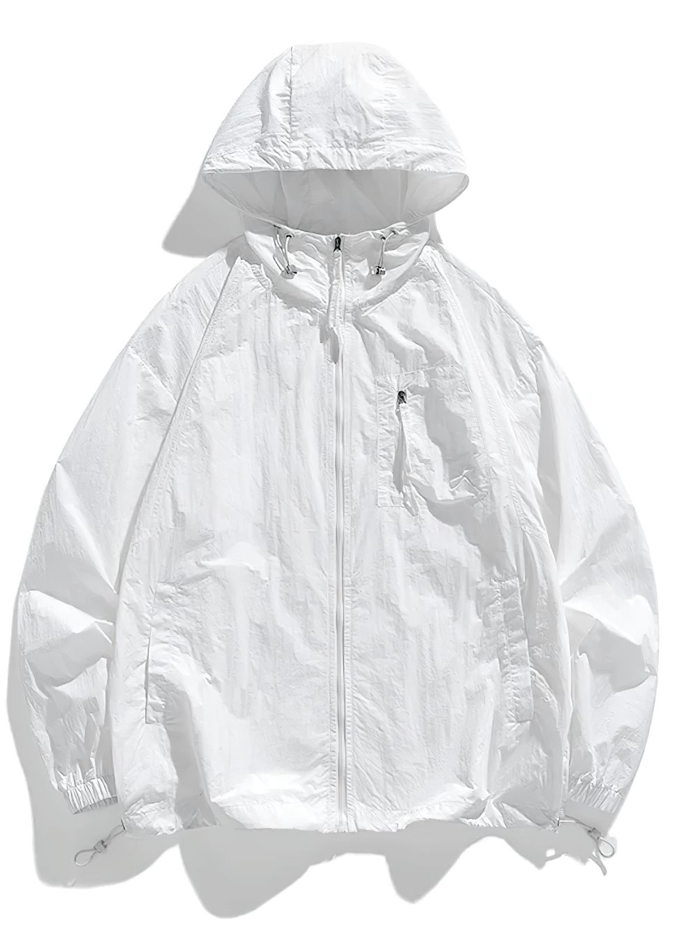 Lightweight Hooded Windbreaker with Chest Pocket - SF4727 in white, perfect for urban outdoor activities.