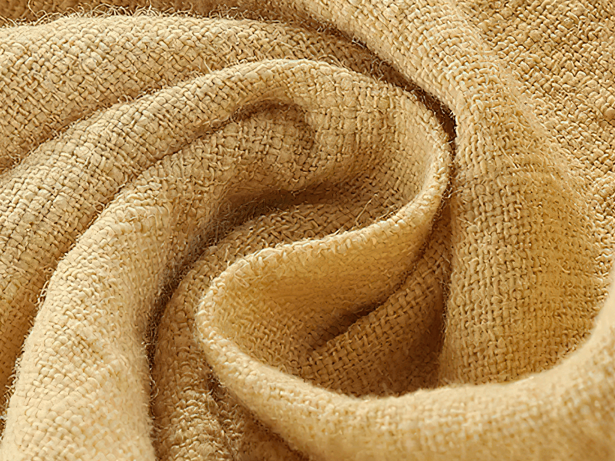Textured close-up of breathable linen fabric for Lightweight Linen Drawstring Shorts for Daily Wear - SF3735.