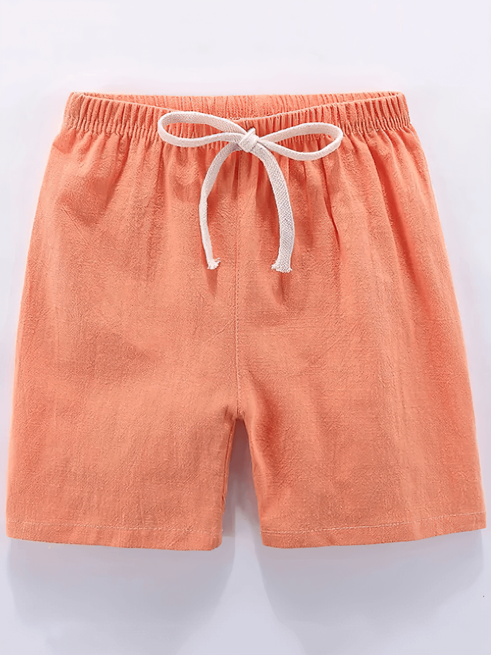 Lightweight Linen Drawstring Shorts for Daily Wear - SF3735 in peach color, relaxed fit perfect for beach or outdoor activities.