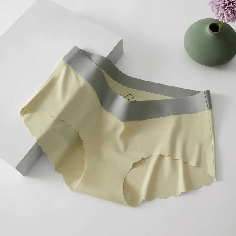 Lightweight seamless low waist panties in yellow, women's underwear SF1616, offering breathable comfort and style.