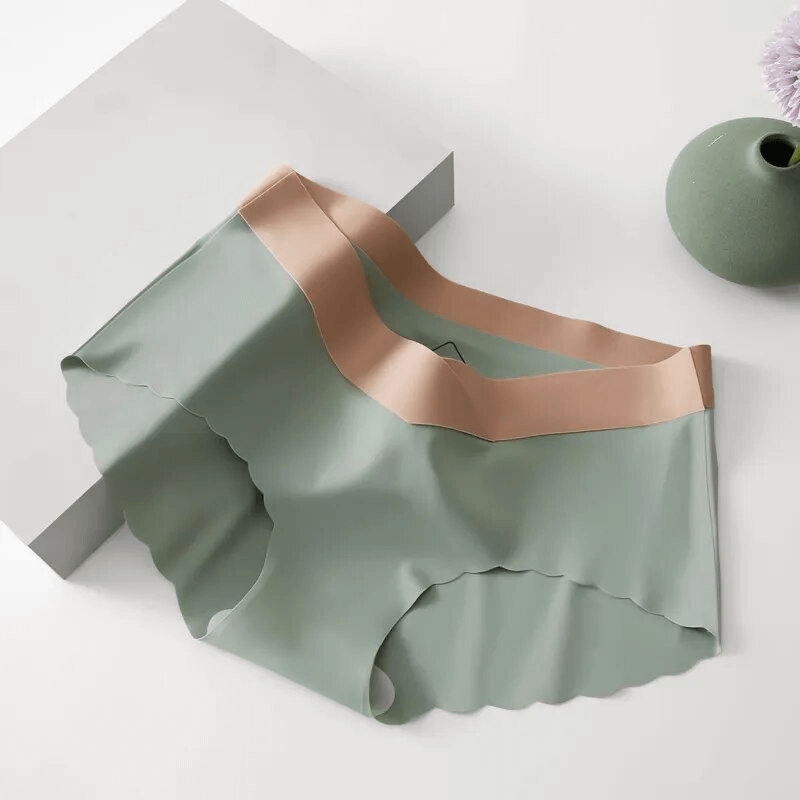 Lightweight seamless low waist panties in pastel green, women's underwear, perfect for breathability and comfort, SF1616.