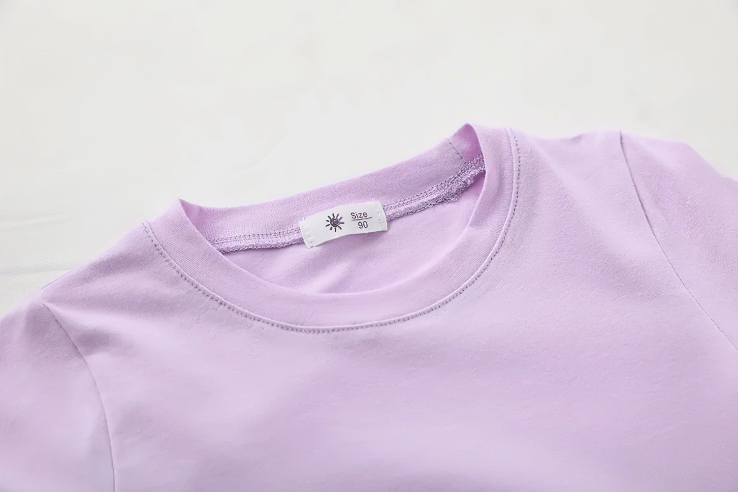 Lightweight Solid Color Short-Sleeve Cotton Tee - SF3851 in pastel purple, perfect for kids' casual wear and easy summer styling.