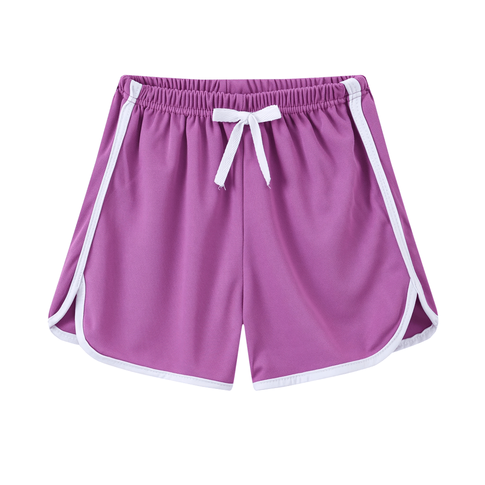 Lightweight Sports Shorts with Elastic Waistband - SF3784 in purple with white trim, perfect for kids' athletic activities