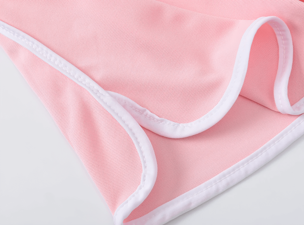Close-up of pink trim on Lightweight Sports Shorts with Elastic Waistband - SF3784, showcasing breathable fabric and design details.
