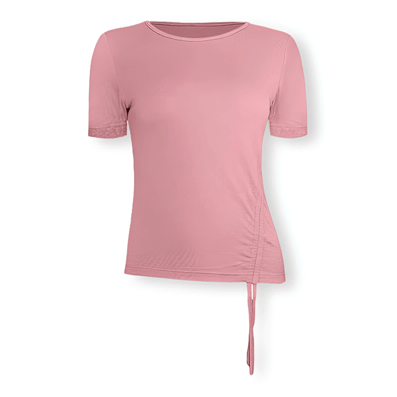 Leichtes, sportliches, elastisches Damen-T-Shirt mit seitlichem Bindeband – SF1273 