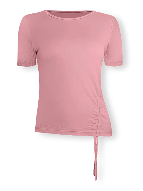 Leichtes, sportliches, elastisches Damen-T-Shirt mit seitlichem Bindeband – SF1273 