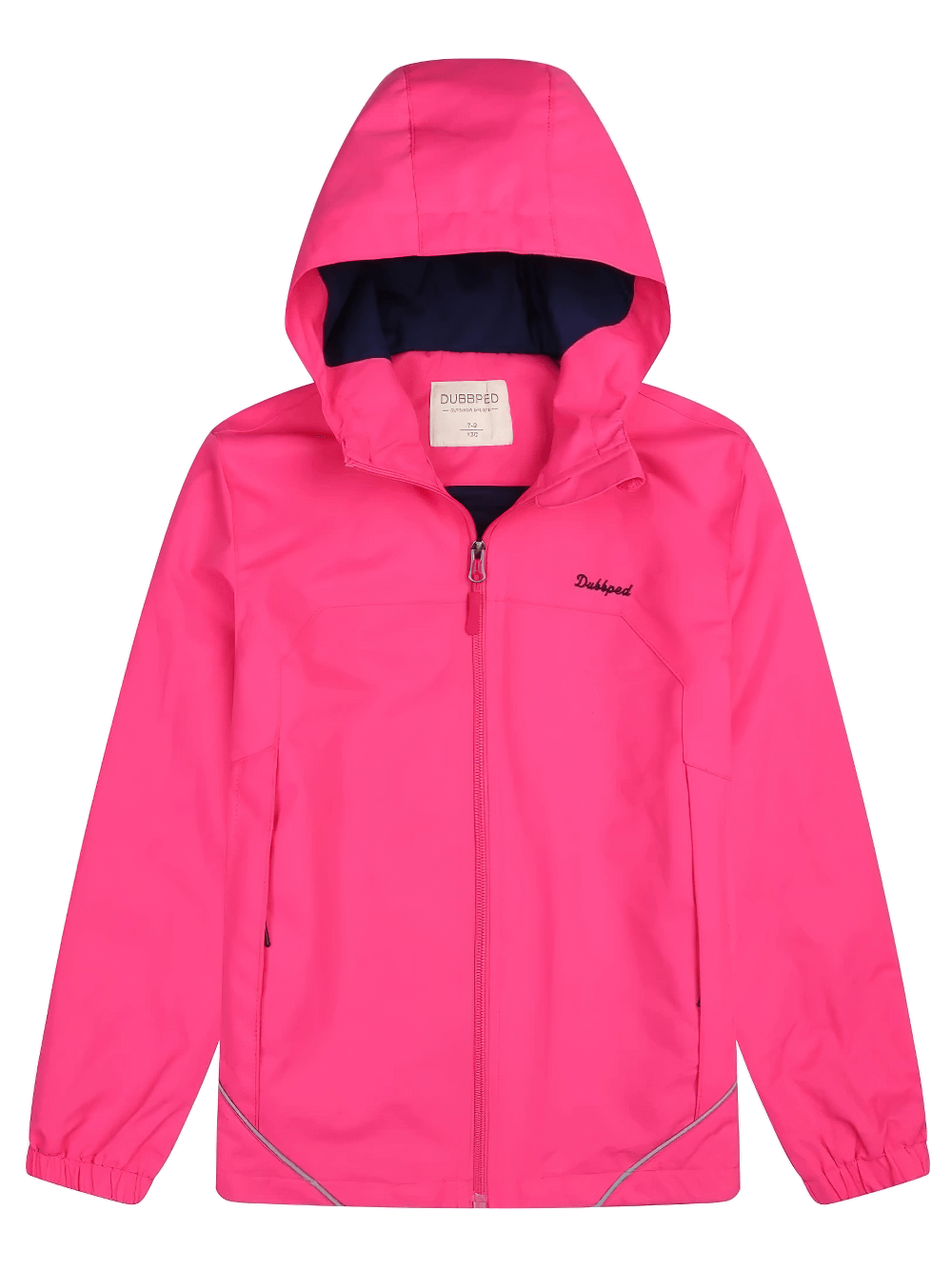 Bright pink children's jacket with hood, zip-up style, perfect for light weather. Lightweight Zip-Up Jacket with Hood and Pockets - SF3687.