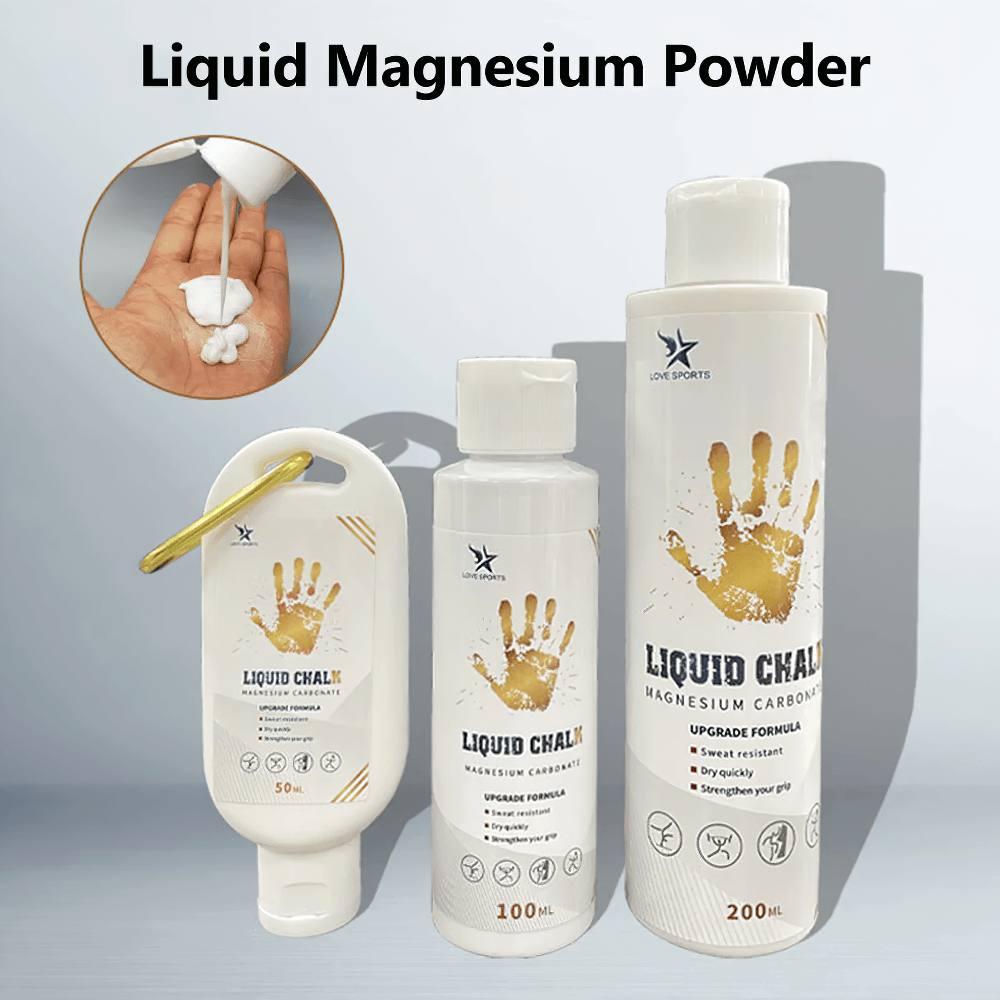 Liquid Sports Chalk for Fitness and Weightlifting - SF3457 in 50ml, 100ml, 200ml bottles, enhances grip for workouts and climbing.