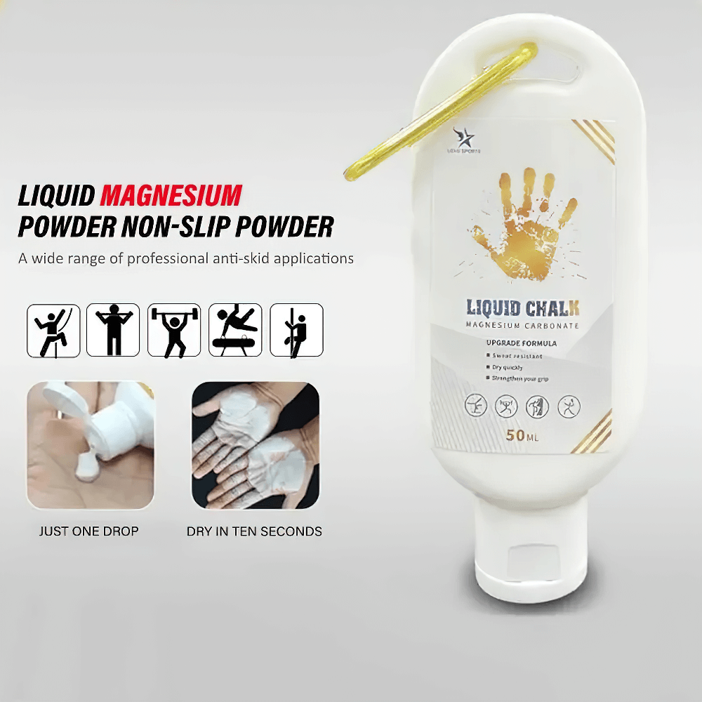 Liquid Sports Chalk for Fitness and Weightlifting - SF3457, non-slip magnesium formula, quick dry, 50ml bottle.