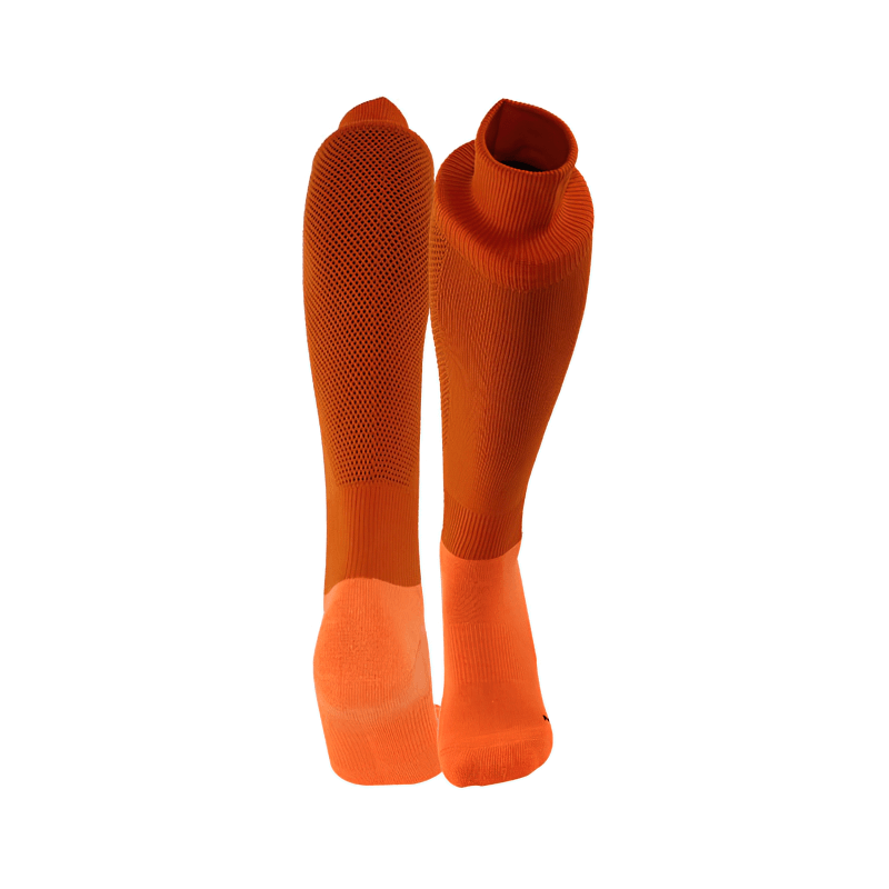 Bright orange long anti-skid football socks for men, quick-dry and breathable, perfect for sports training - SF1424.